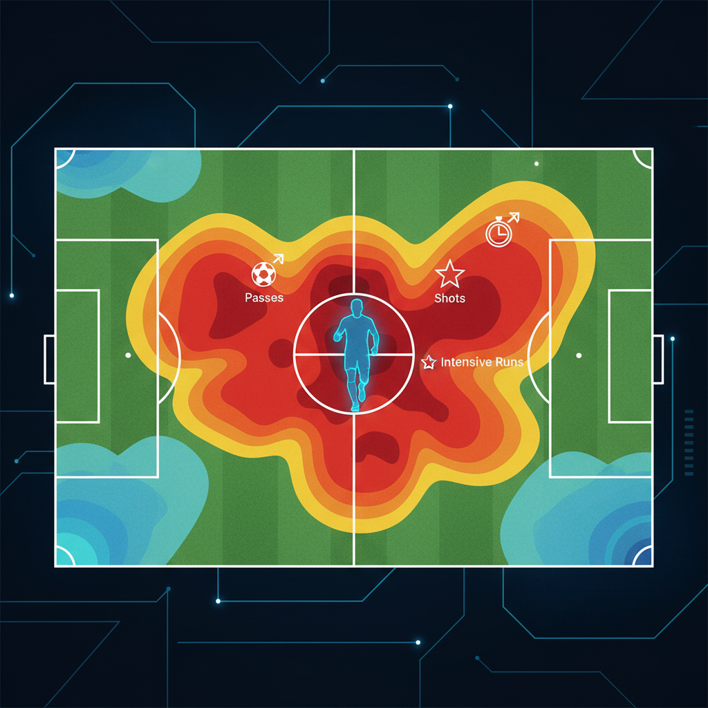 Soccer player movement heatmap